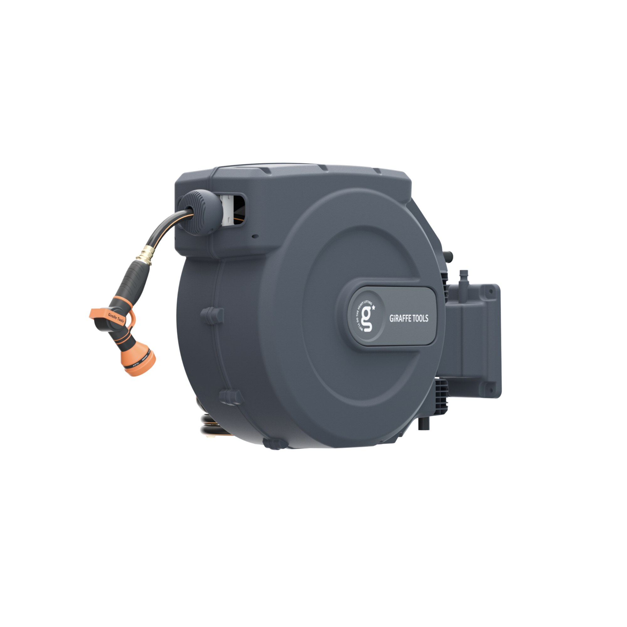 Giraffe Tools, Garden Hose Reel 1/2in. 155ft.,Wall Mounted,DKGY, Hose Length Capacity 155 ft, Model# AW5012US